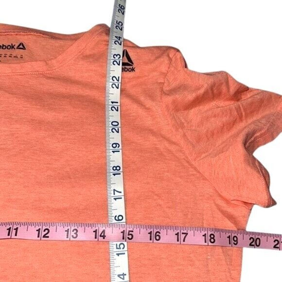 Reebok Womens Coral Orange Activewear T-Shirt XL Polyester & Cotton Blend Lightw - Picture 7 of 7